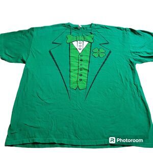 Men's Size 2X Green Tuxedo St. Patty's Day T-Shirt